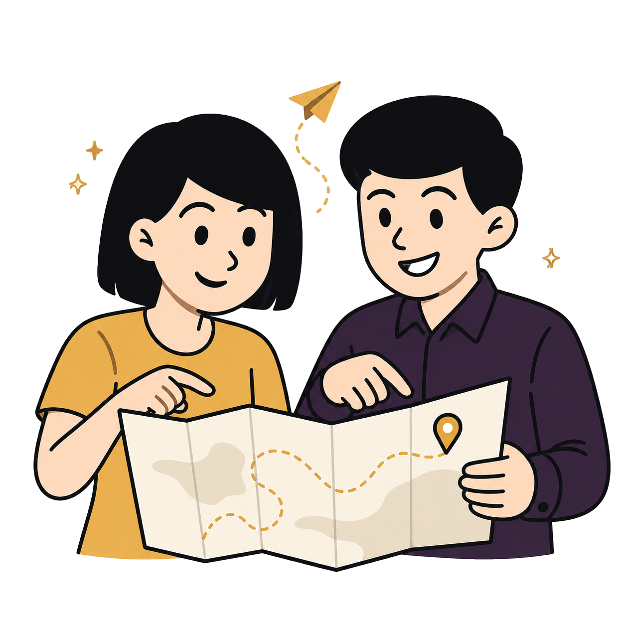 Planning a route on a map
